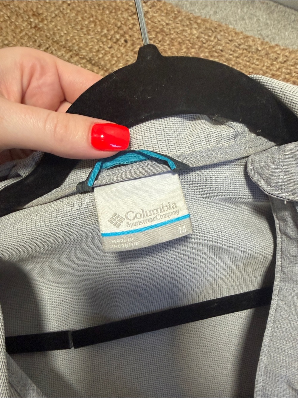 Columbia Hooded Gray Long Raincoat - Picture 3 of 3